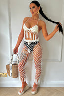 Pia White Crochet Tassel Co-ord