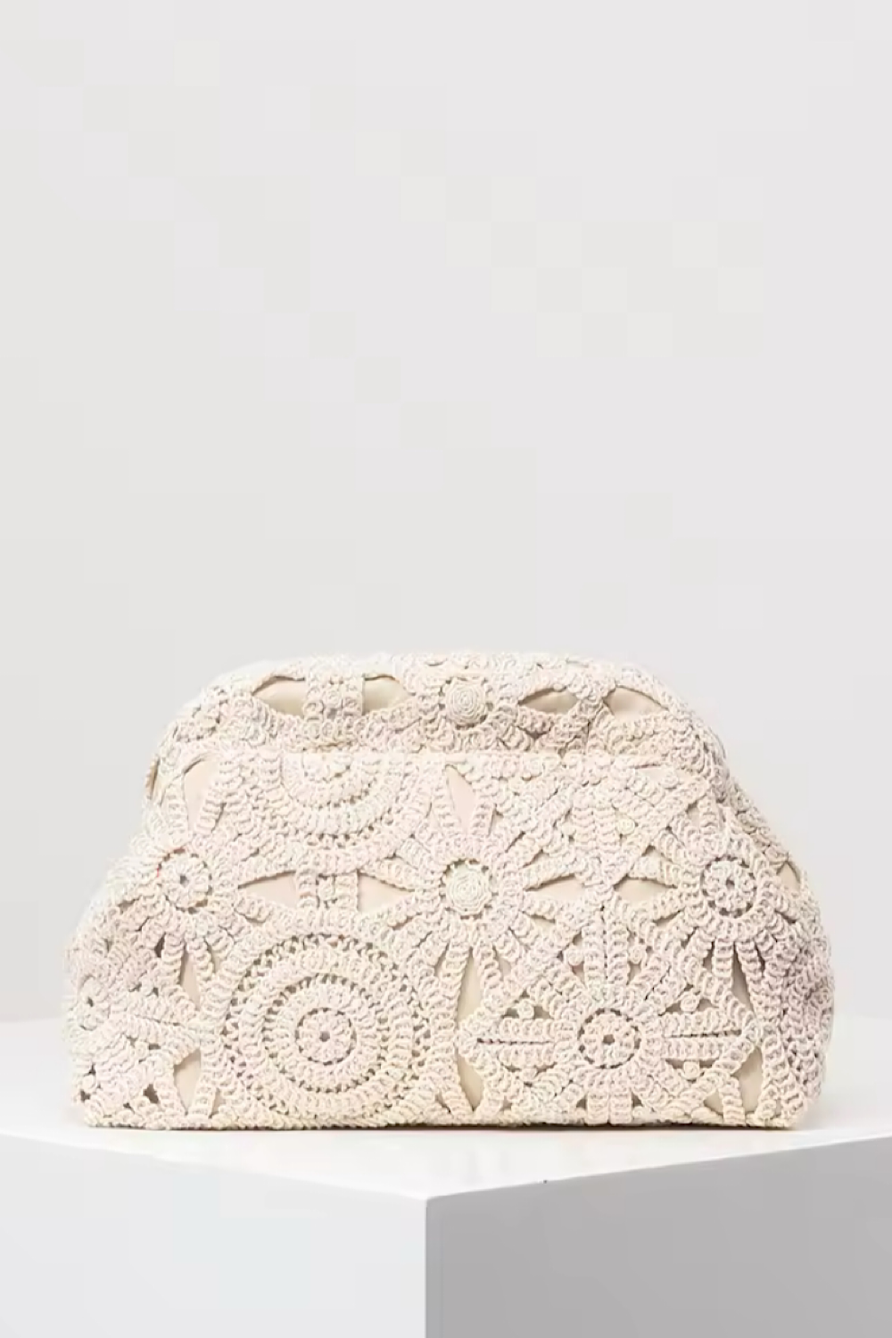 Naples Cream Crochet Clutch Bag