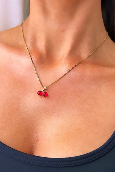 Stainless Steel Cherry Necklace