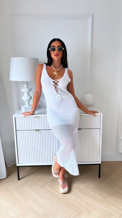 Jenny White Crochet Maxi Dress