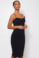 Black Bow Detail Bodycon Dress