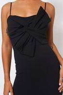 Black Bow Detail Bodycon Dress