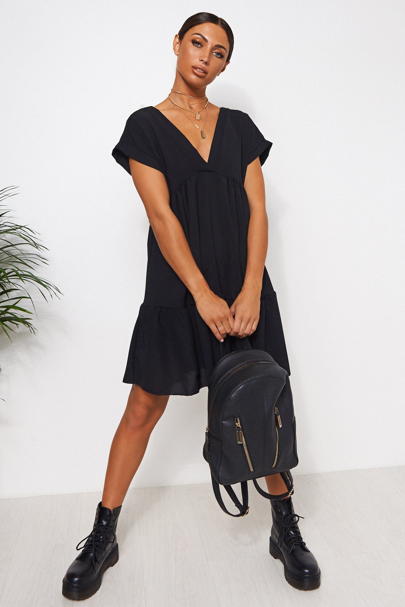 Samia Black Smock Dress