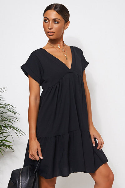 Samia Black Smock Dress