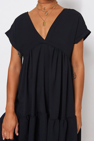 Samia Black Smock Dress