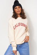 Beige California Oversized Sweatshirt