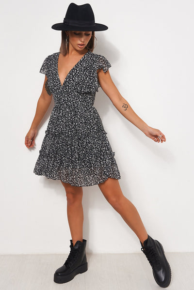 Darna Black Floral Shift Dress