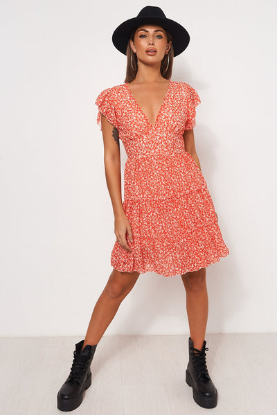 Darna Red Floral Shift Dress