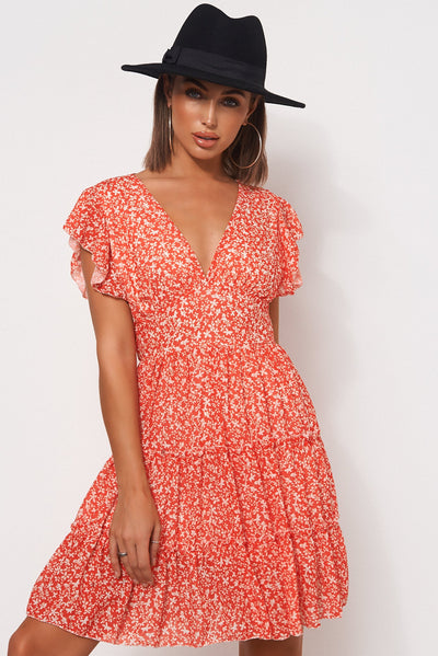 Darna Red Floral Shift Dress