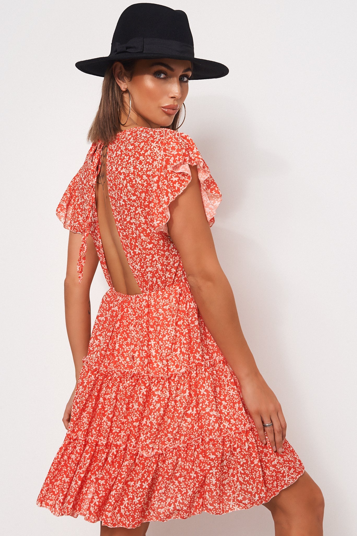 Darna Red Floral Shift Dress