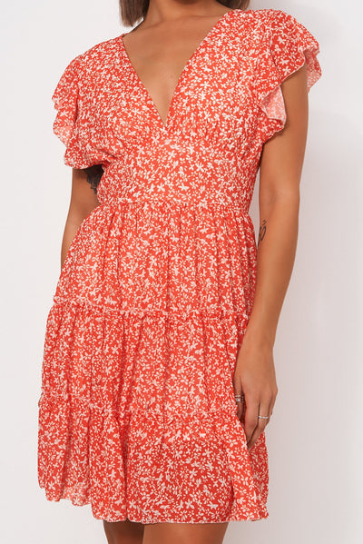 Darna Red Floral Shift Dress