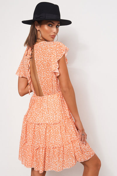 Darna Orange Floral Shift Dress