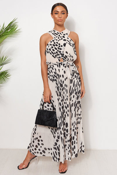 Black & White Cross Front Maxi Dress