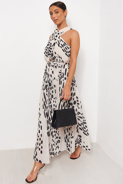 Black & White Cross Front Maxi Dress