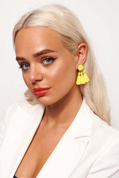 Ari Yellow Tassel Earrings