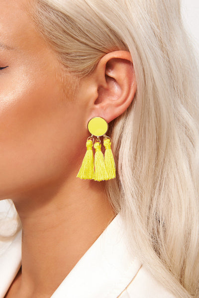 Ari Yellow Tassel Earrings