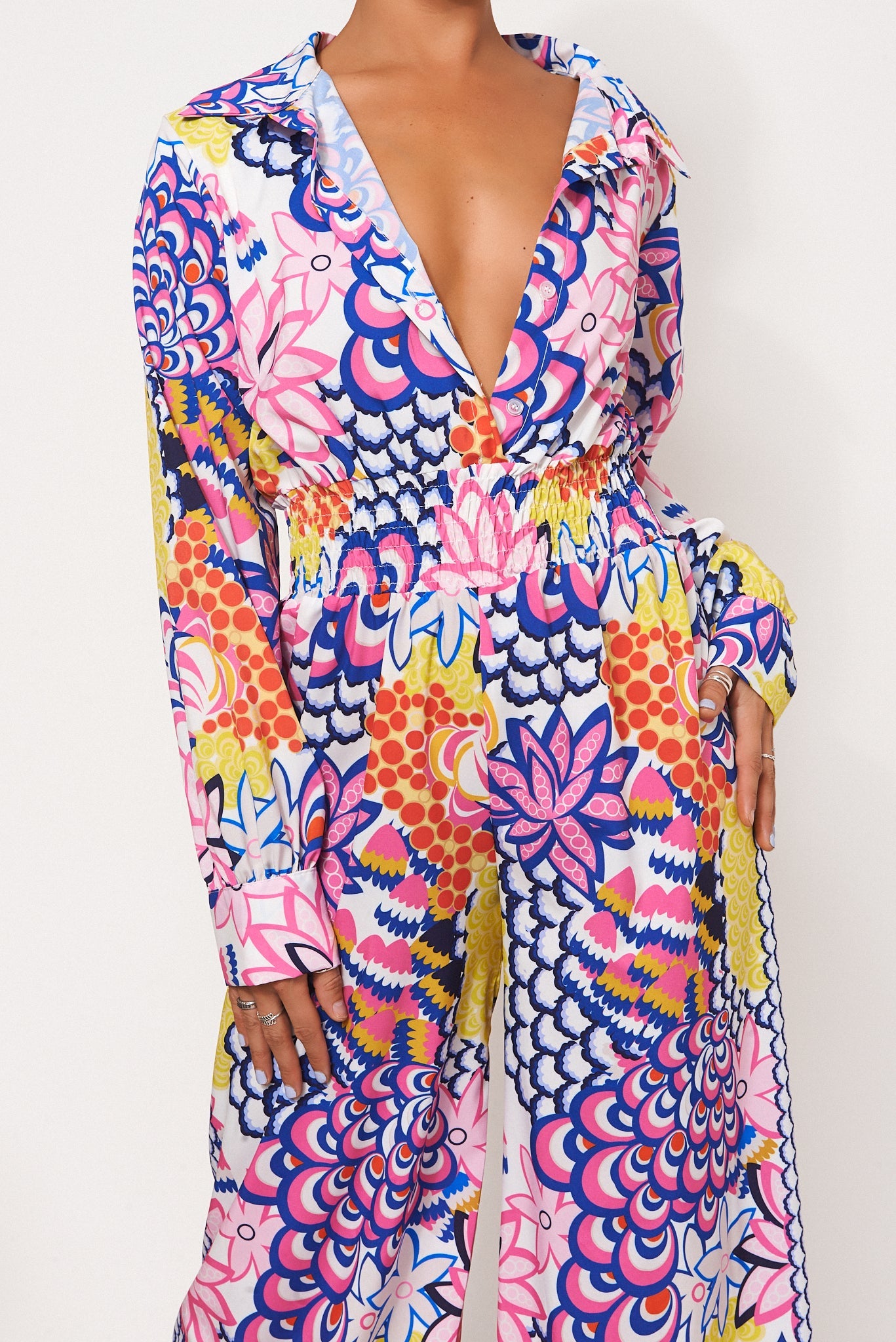 Malibu Pink Scarf Print Jumpsuit