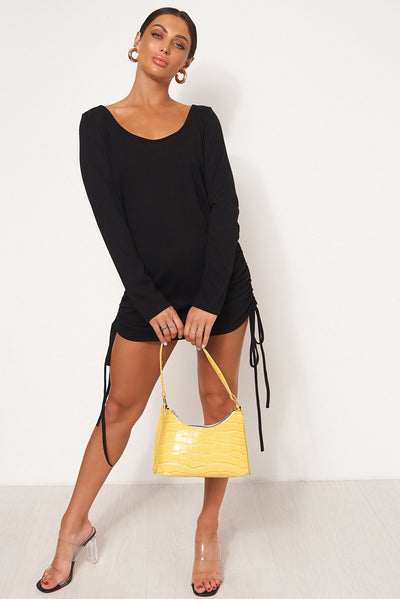 Malia Black Backless Mini Dress