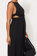 Lori Black Strap Back Midi Dress