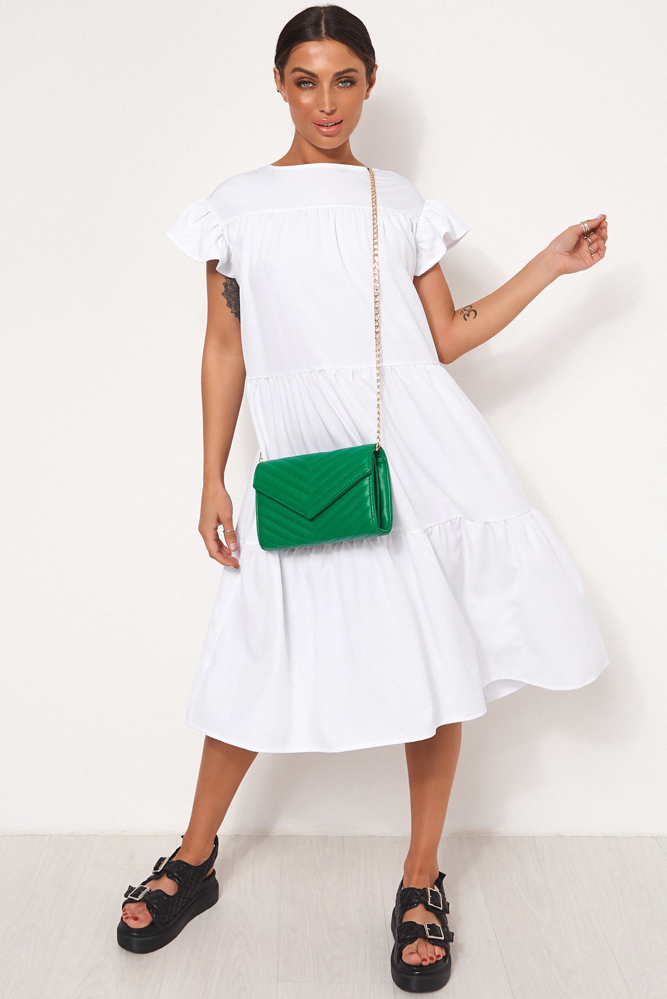 Luca White Midi Smock Dress