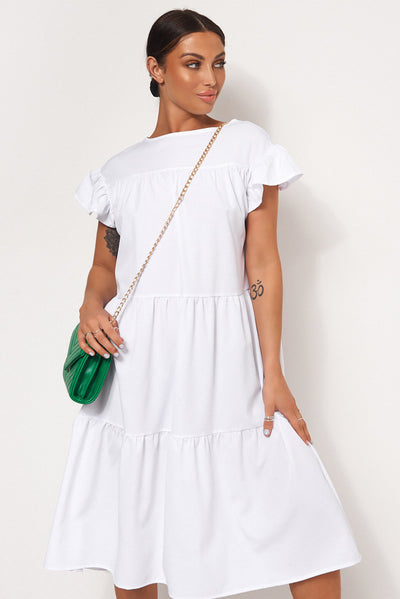 Luca White Midi Smock Dress