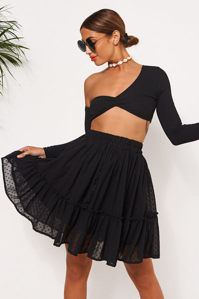 Black Dobby Skirt