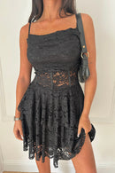 Nicole Black Lace Floral Dress