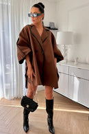 Layla Chocolate Brown Cape Coat