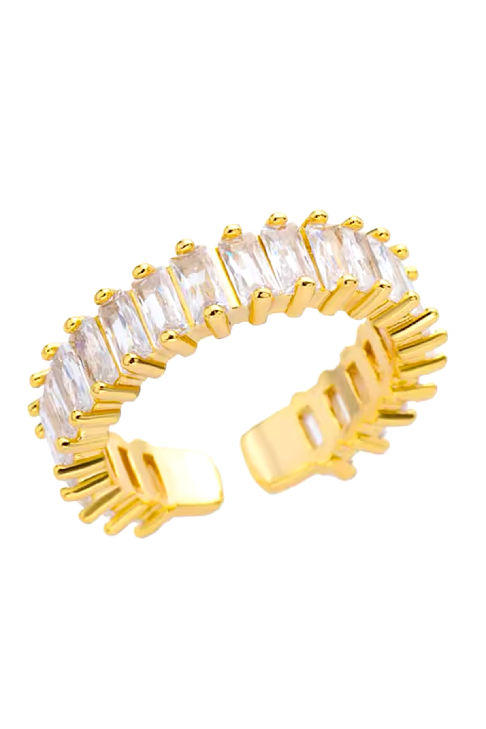 Small White & Gold Baguette Ring