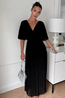 Tama Black Cape Sleeve Maxi Dress