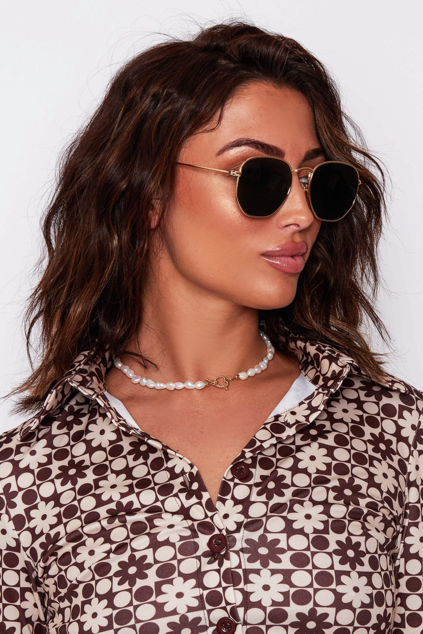 Gold Octagon Sunglasses