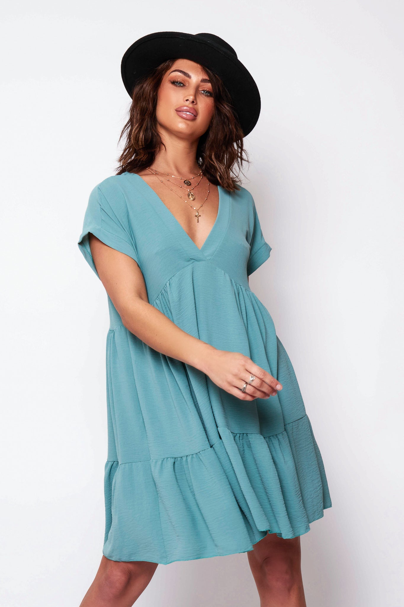 Samia Blue Smock Dress