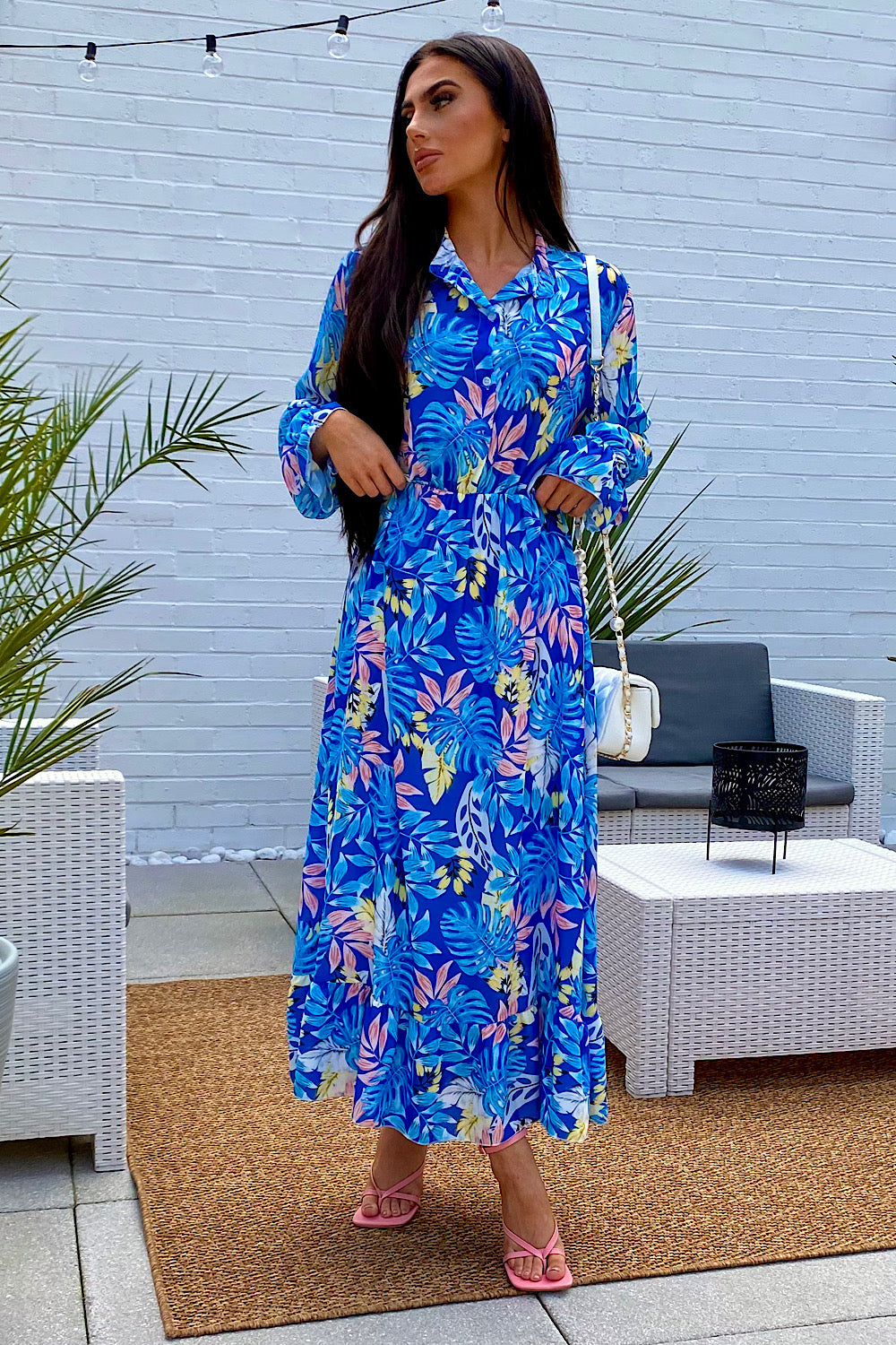 Blue Floral Maxi Dress