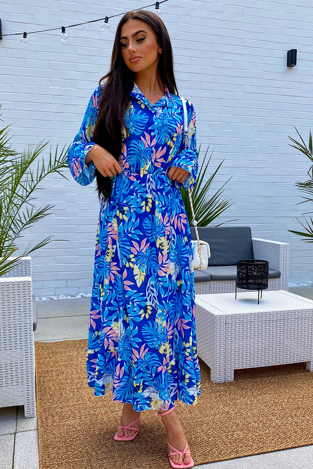 Blue Floral Maxi Dress