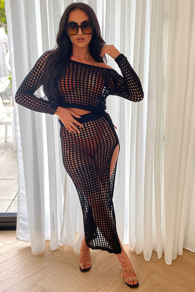 Black Crochet Co-ord