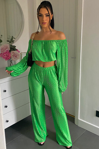 Jama Green Pleated Trouser Co-ord